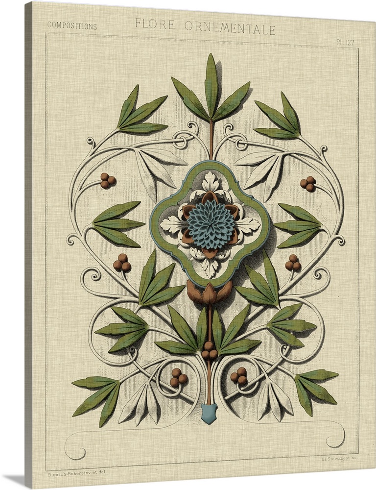 Contemporary floral artwork in a vintage illustrative style.
