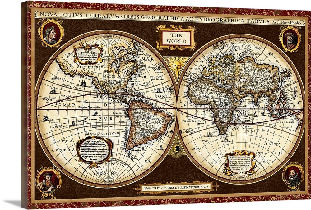 Decorative World Map Wall Art, Canvas Prints, Framed Prints, Wall Peels  Great Big Canvas