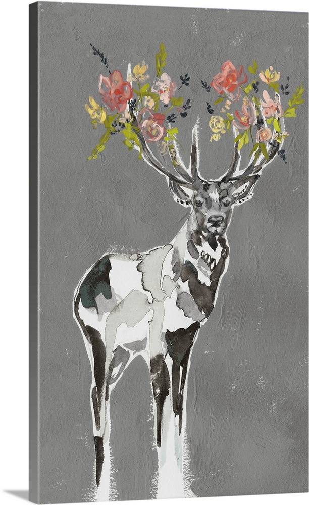 Deer and Flowers I