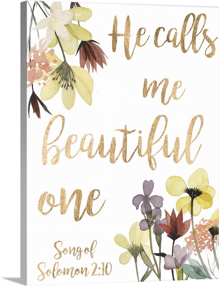 Inspirational sentiment artwork using whimsical hand lettering against a white background with watercolor flowers.