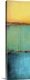 image thumbnail of Giant, vertical contemporary art of three squares of color, some areas having drips or runs in color.  Each square divided...