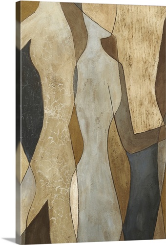 Figure Overlay II Stretched Canvas Print