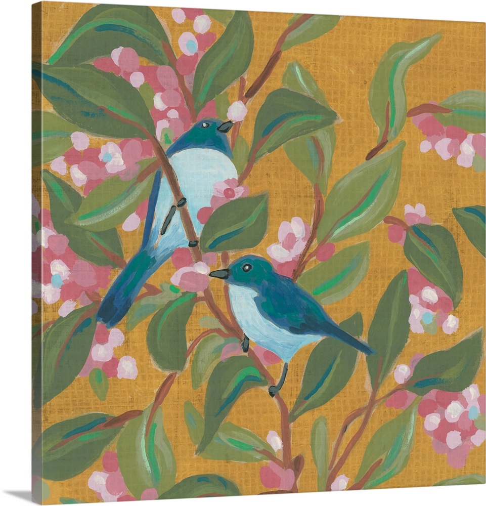 Floral Bluebirds II