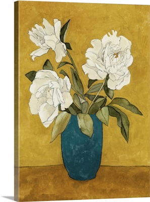 Flower Trio In Blue Vase I