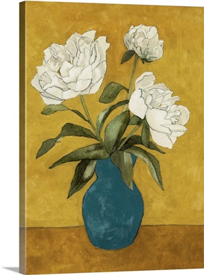 Flower Trio In Blue Vase II