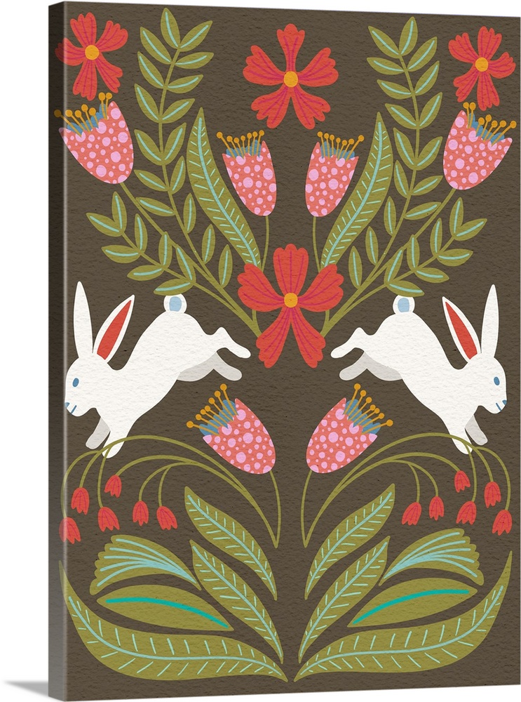 Folk Flower And Rabbit I