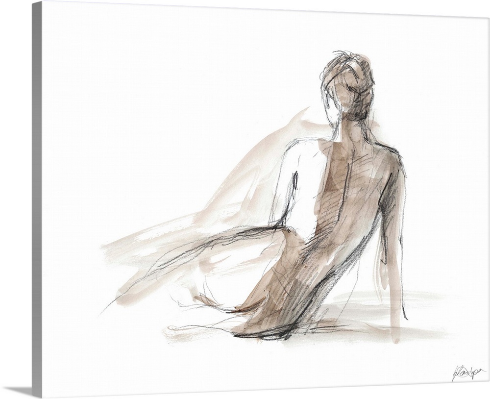 Contemporary artwork of a nude female figurative study.