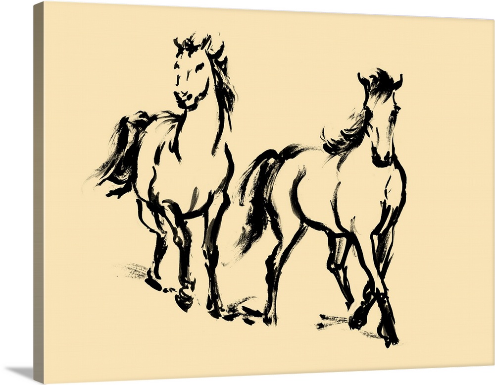 Gestured Horses In Motion III