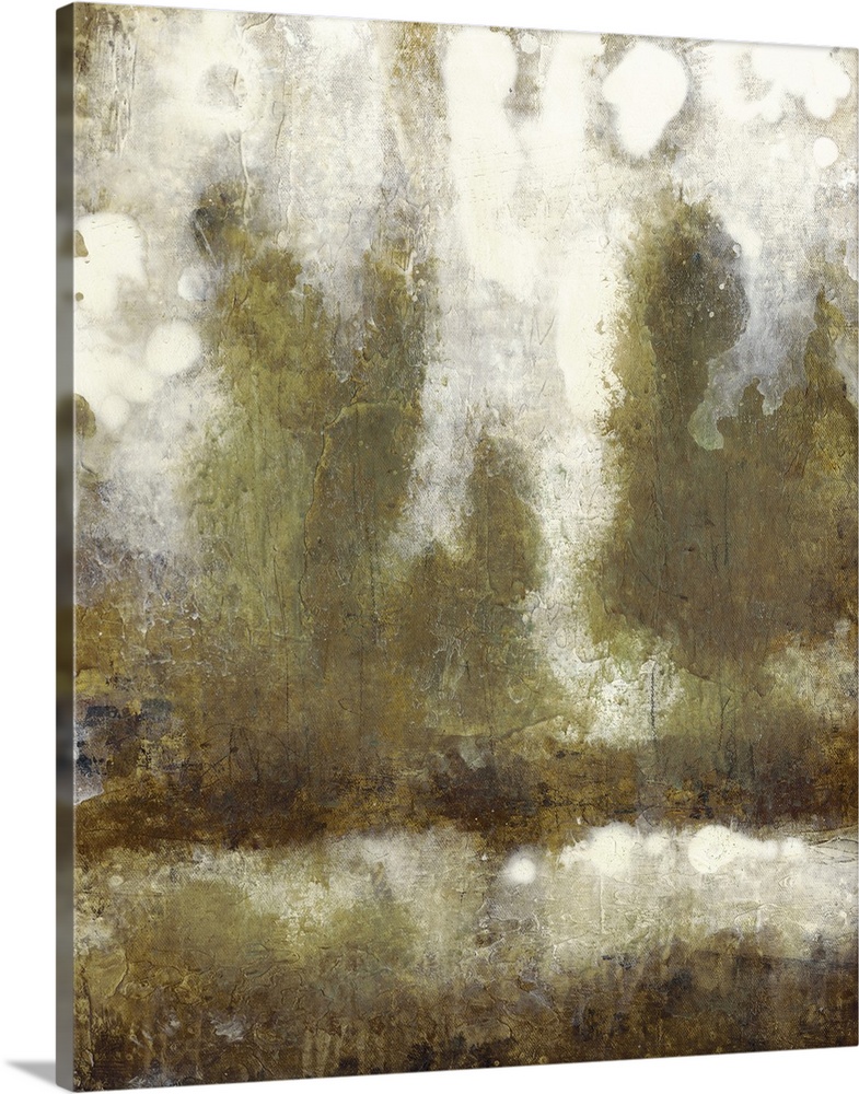 Painting of a an abstracted view of trees.