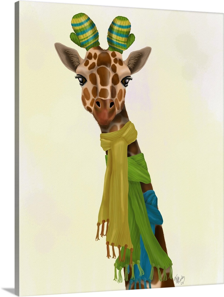 Giraffe and Scarves