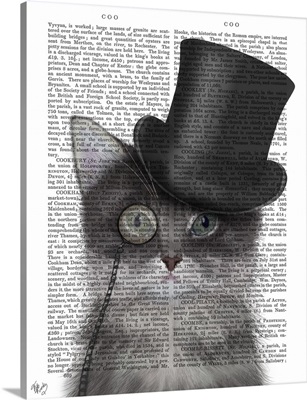 Grey Cat with Top Hat