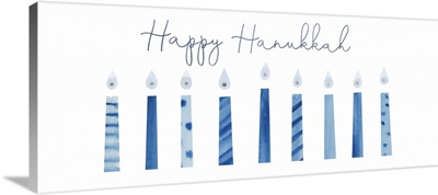 Holiday Decor Happy Hanukkah Blue and White