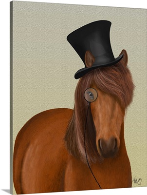 Horse Top Hat and Monocle