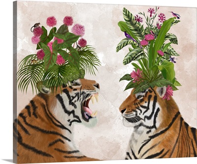 Hot House Tigers, Pair, Pink Green