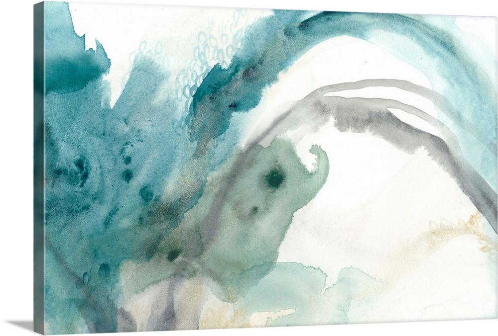 Pale blue watercolor abstract, reminiscent of flowing water.