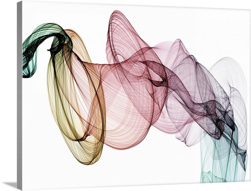 In this photo, ribbons of color flow over a white background to illustrate the beauty of the unknown.
