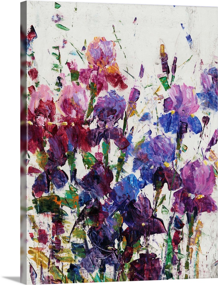 Contemporary painting of a group of vibrant flowers.
