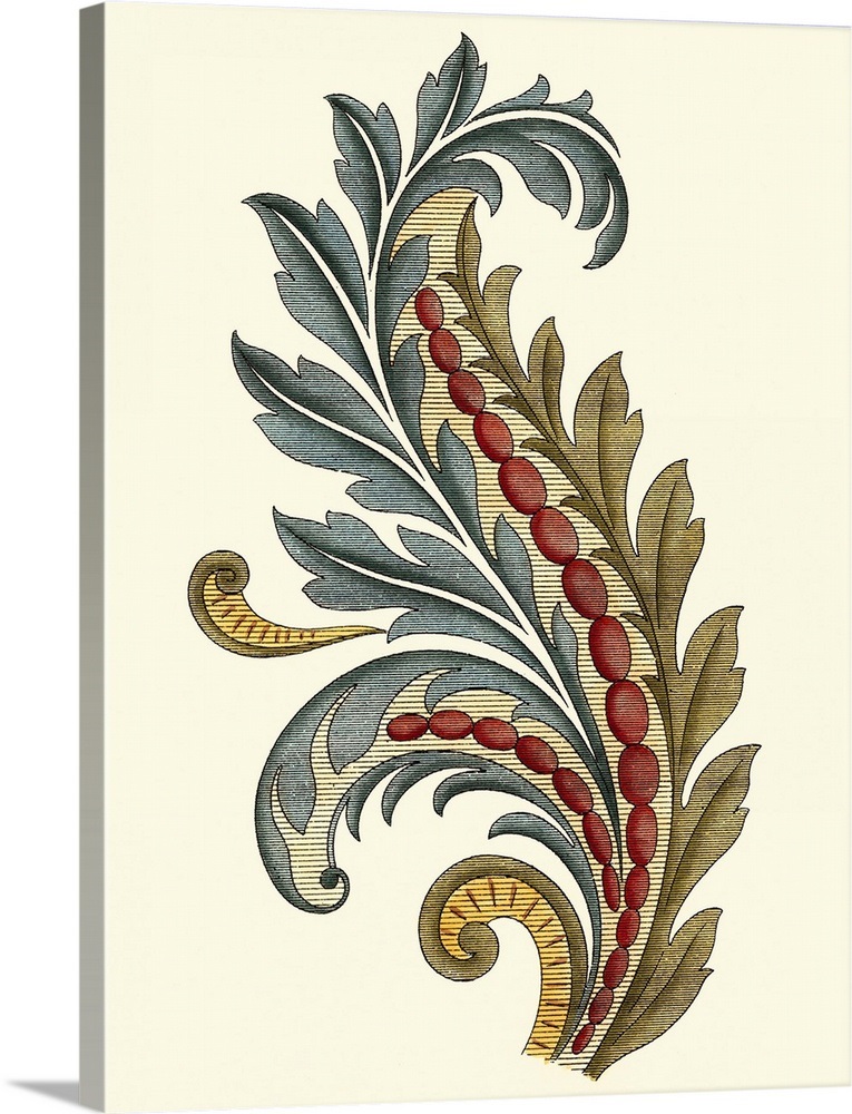 Jacobean Leaf III Wall Art, Canvas Prints, Framed Prints, Wall Peels