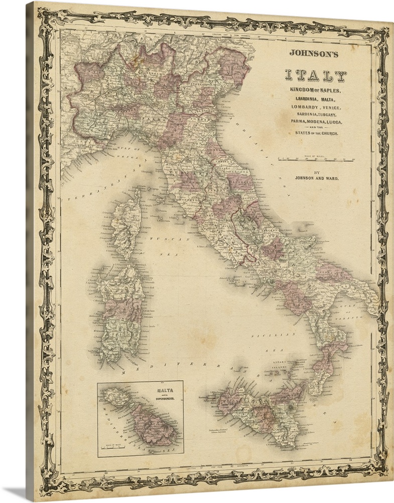 Johnson's Map of Italy