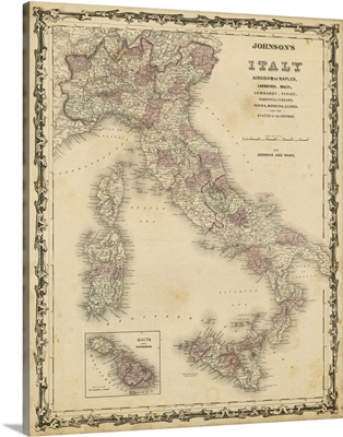 Johnson's Map of Italy