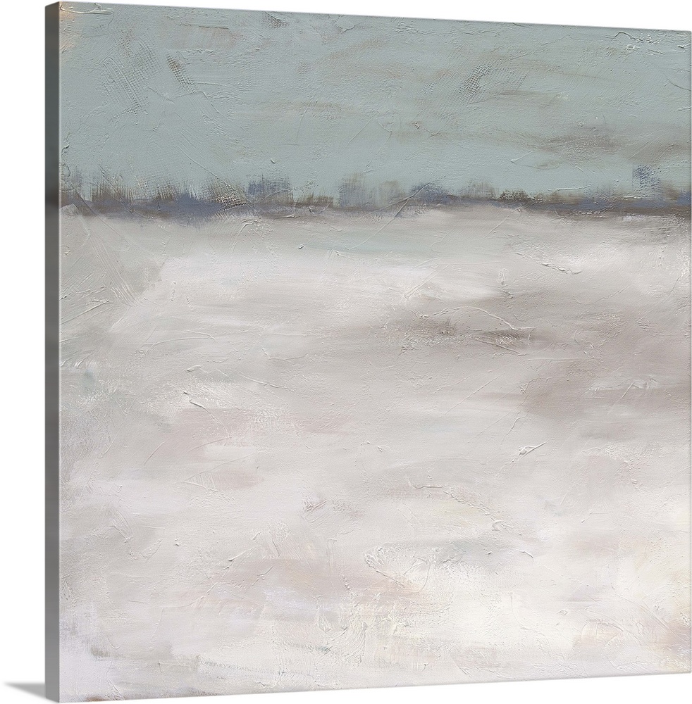 Contemporary abstract painting using pale and muted tones.