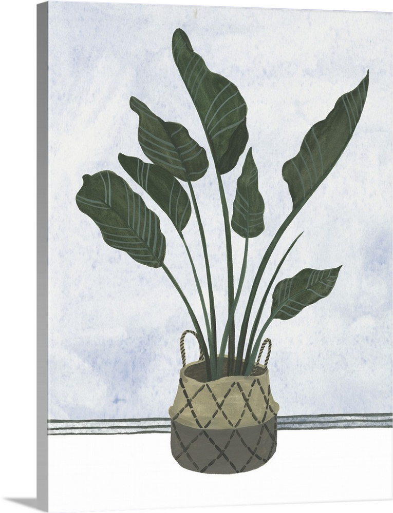 Still life painting of a house plant.