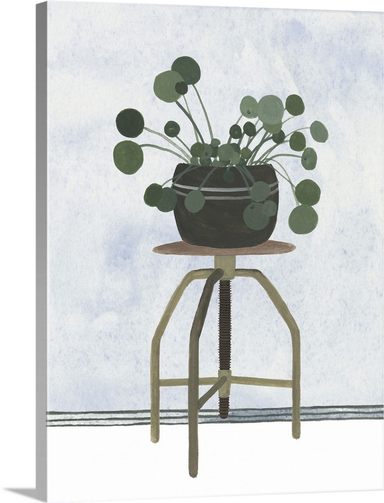 Still life painting of a house plant.