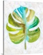 image thumbnail of Contemporary painting of a tropical palm frond against a neutral distressed background.