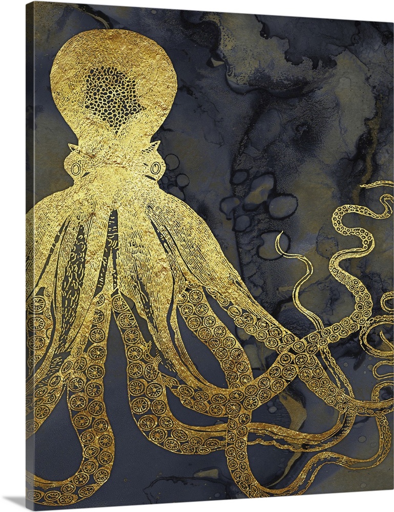 Octopus Ink Gold & Blue I