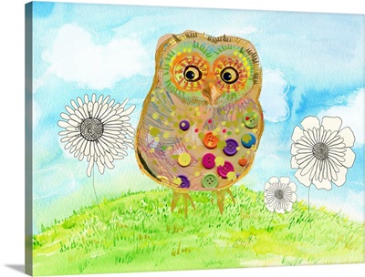 Owl and Flowers