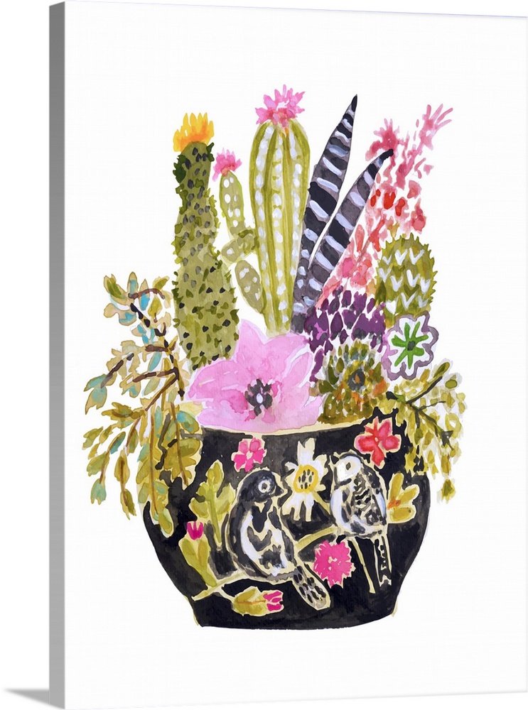 Painted Vase Of Flowers III