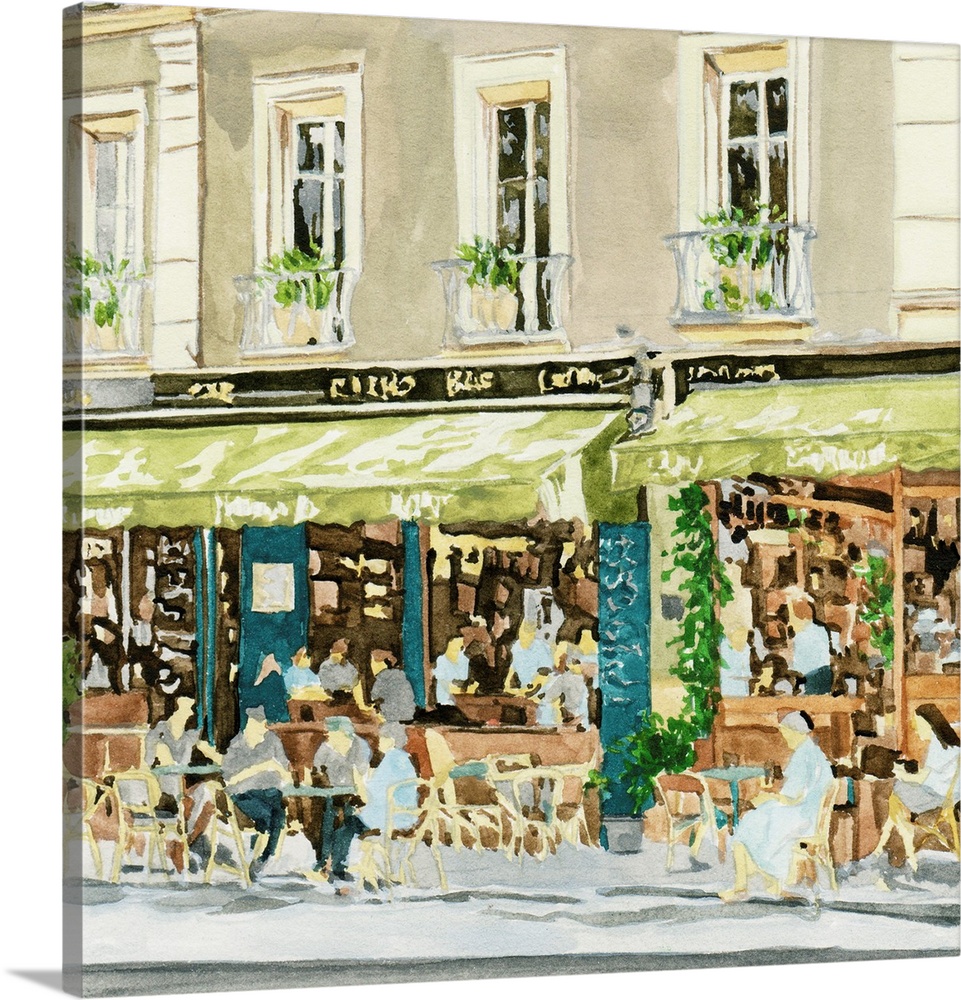 Parisian Green Cafe Scene I