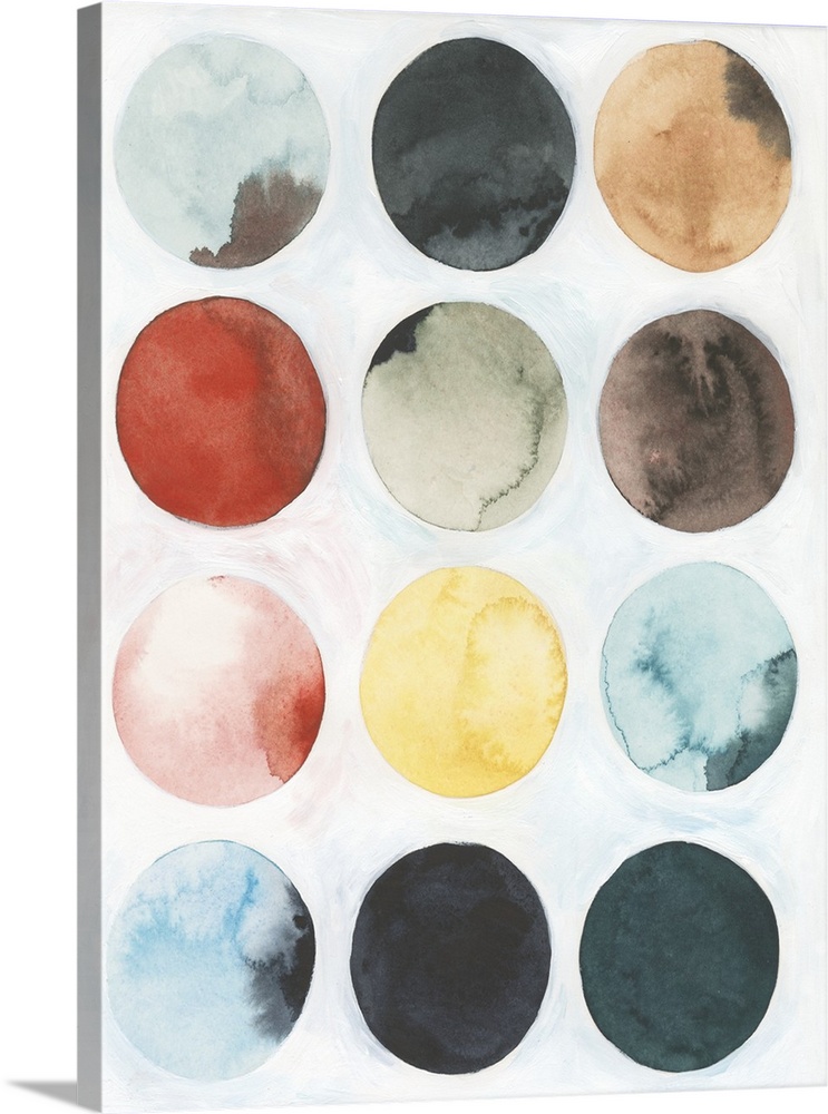 Inspired by the cosmos, these liquid paint circular designs resemble close-up images of taken by satellites.