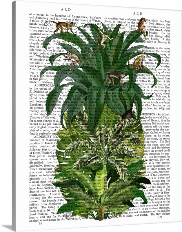 Pineapple, Monkeys Great Big Canvas