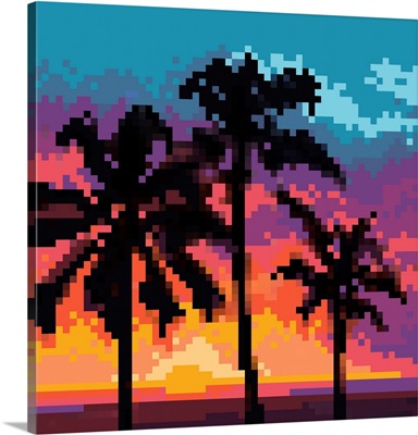Pixel Palm Sunset II