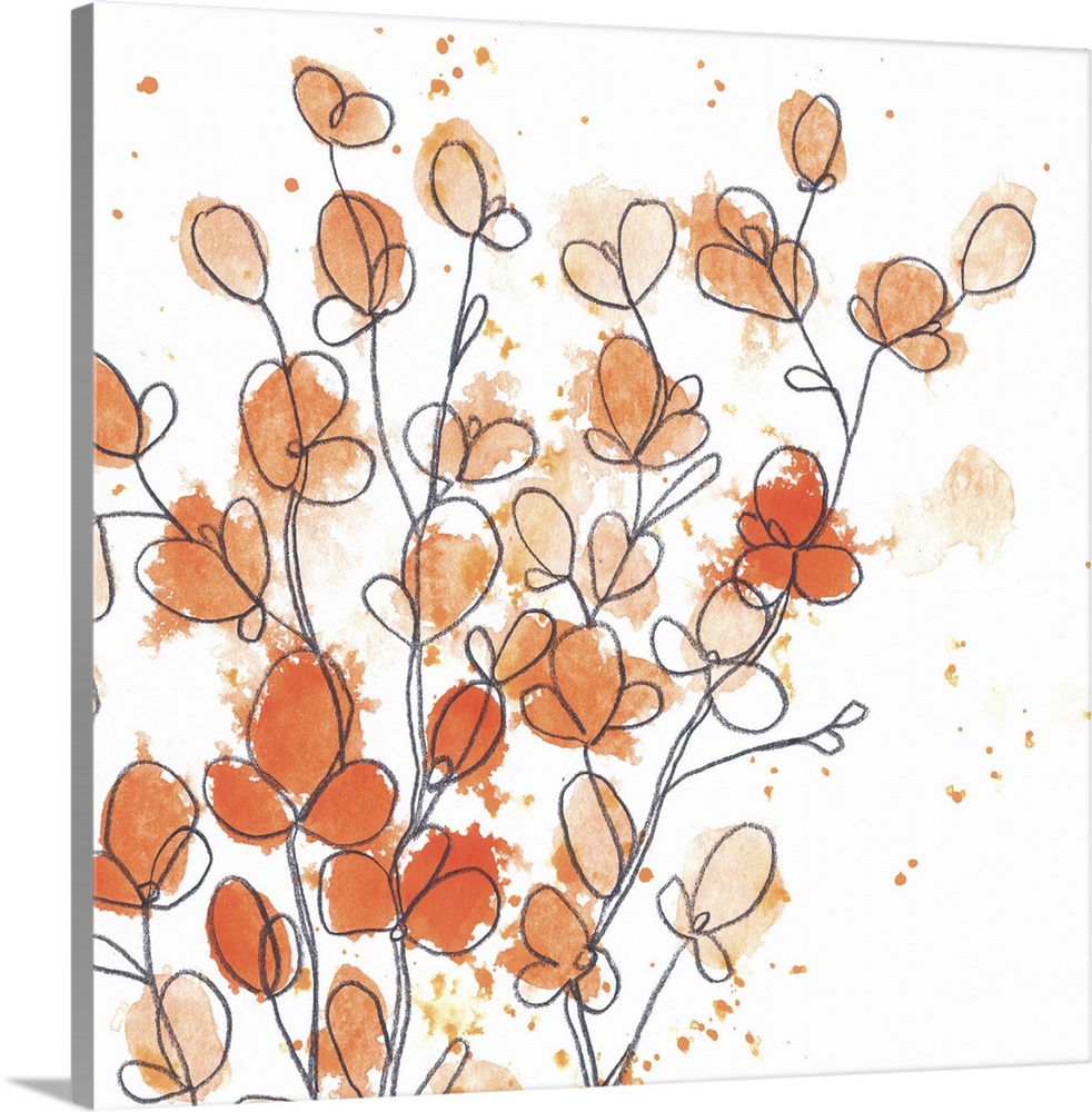 Whimsical illustration of vibrant tiny red flowers against a white background.