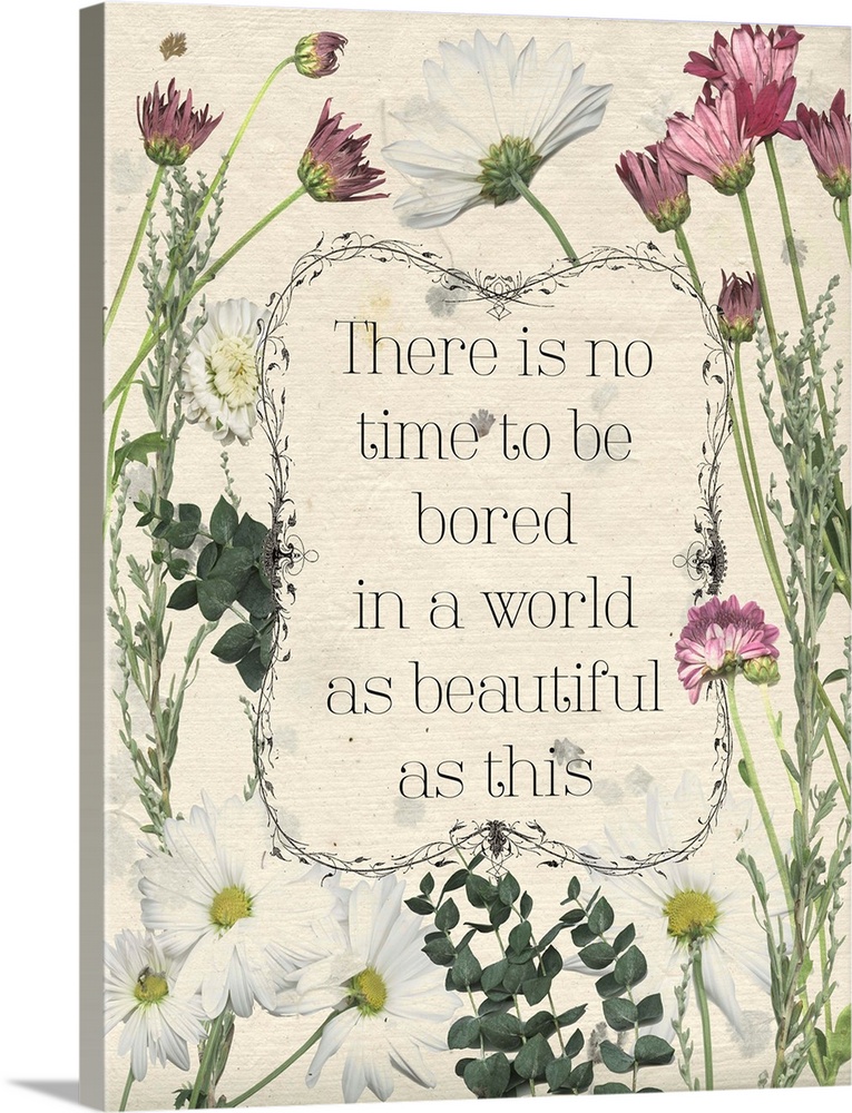 Pressed Floral Quote I
