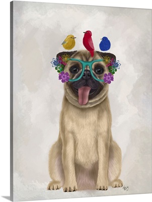 Pug and Flower Glasses