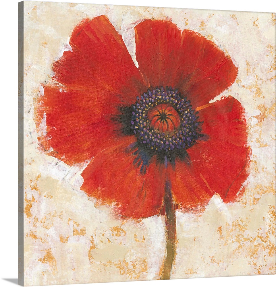 Red Poppies by Lake 30"x20" Wall Art Canvas FL-31-C3020 Extra Large Picture Pr 