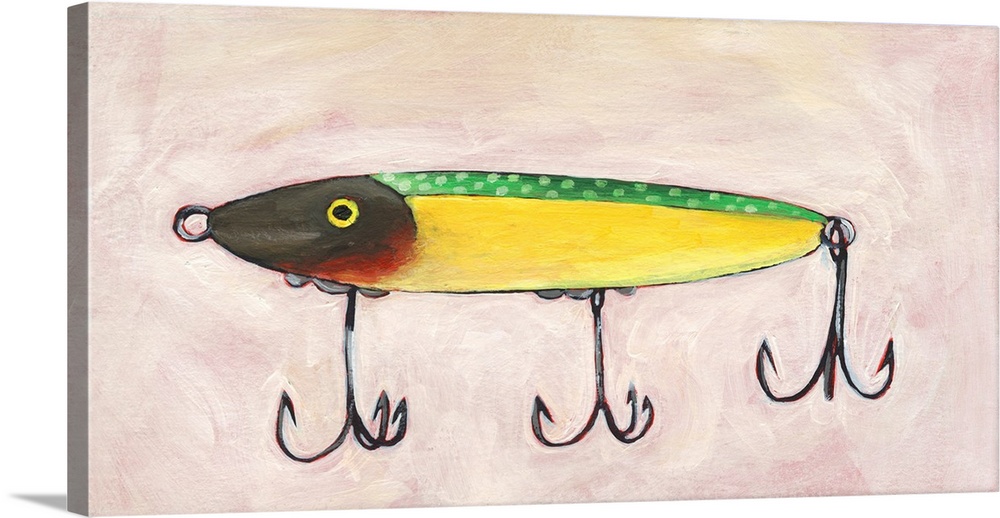 Retro Fishing Lure IV Solid-Faced Canvas Print