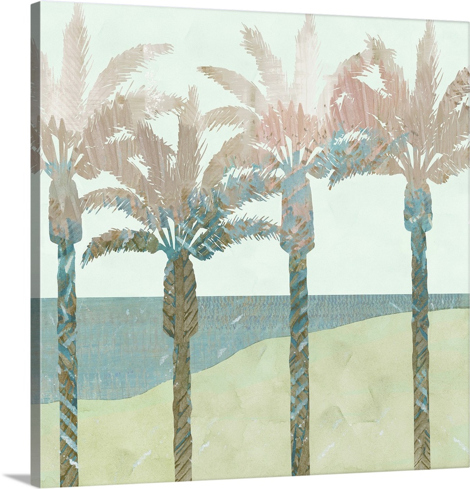 Pastel palm trees painting.