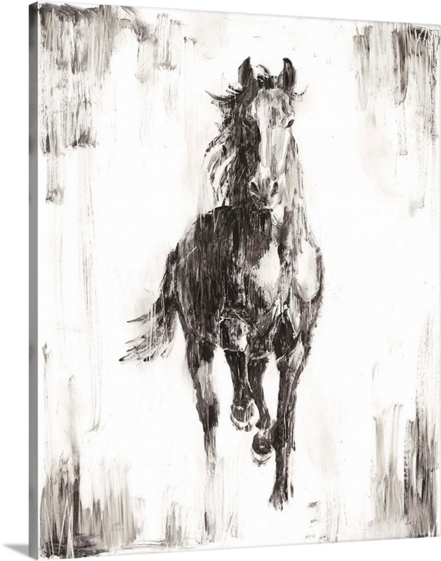 Rustic Black Stallion I | Great Big Canvas