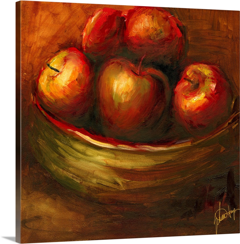 Docor perfect for the home of a batch of apples painted in a large bowl.