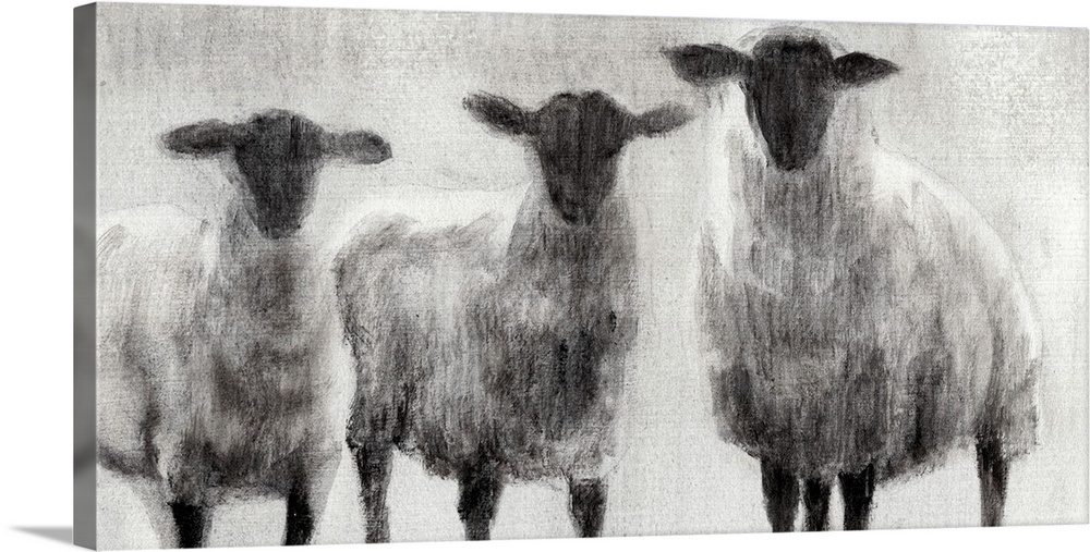 Sheep Canvas Gray Black White Sheep Art wall canvas print d\u00e9cor Contemporary Painting art d\u00e9cor