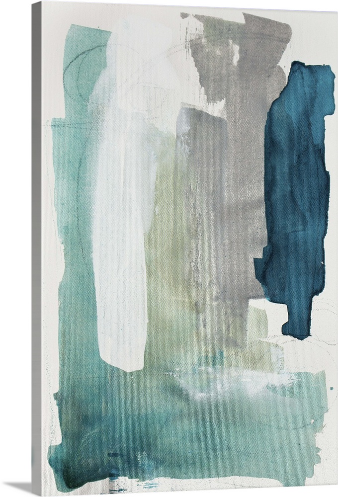 Contemporary abstract artwork using muted colors against a neutral background.