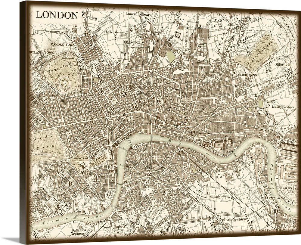 Sepia Map of London