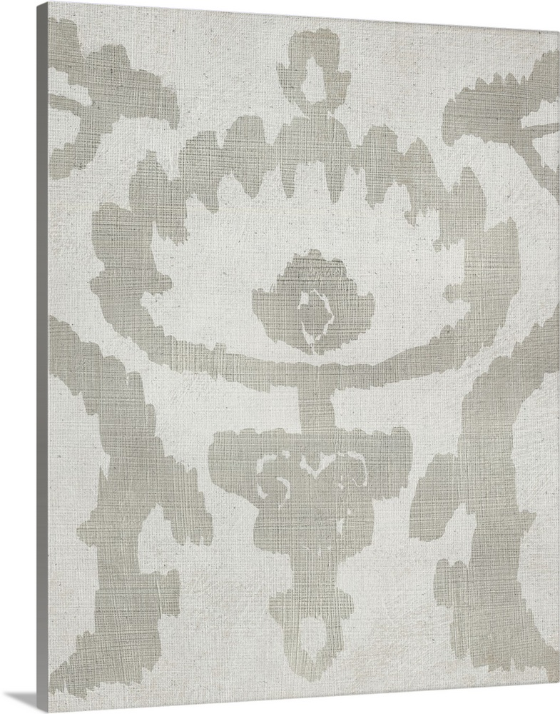 Gray bohemian ikat pattern in watercolor.