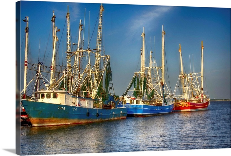 Shrimp Boats III Wall Art, Canvas Prints, Framed Prints, Wall Peels