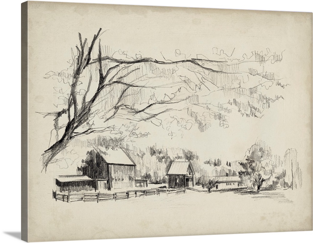Sketched Barn View I