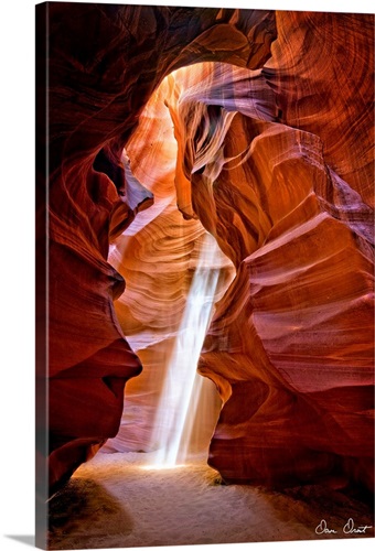 Sun Shining Through Canyon III Stretched Canvas Print